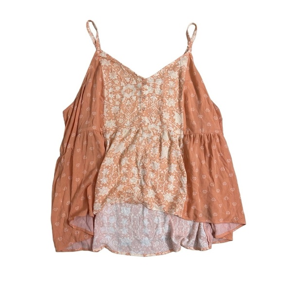 Torrid Tank Top Blouse Gauzey Orange Boho Floral Summer Crinkle Plus Size 4X - Picture 2 of 5